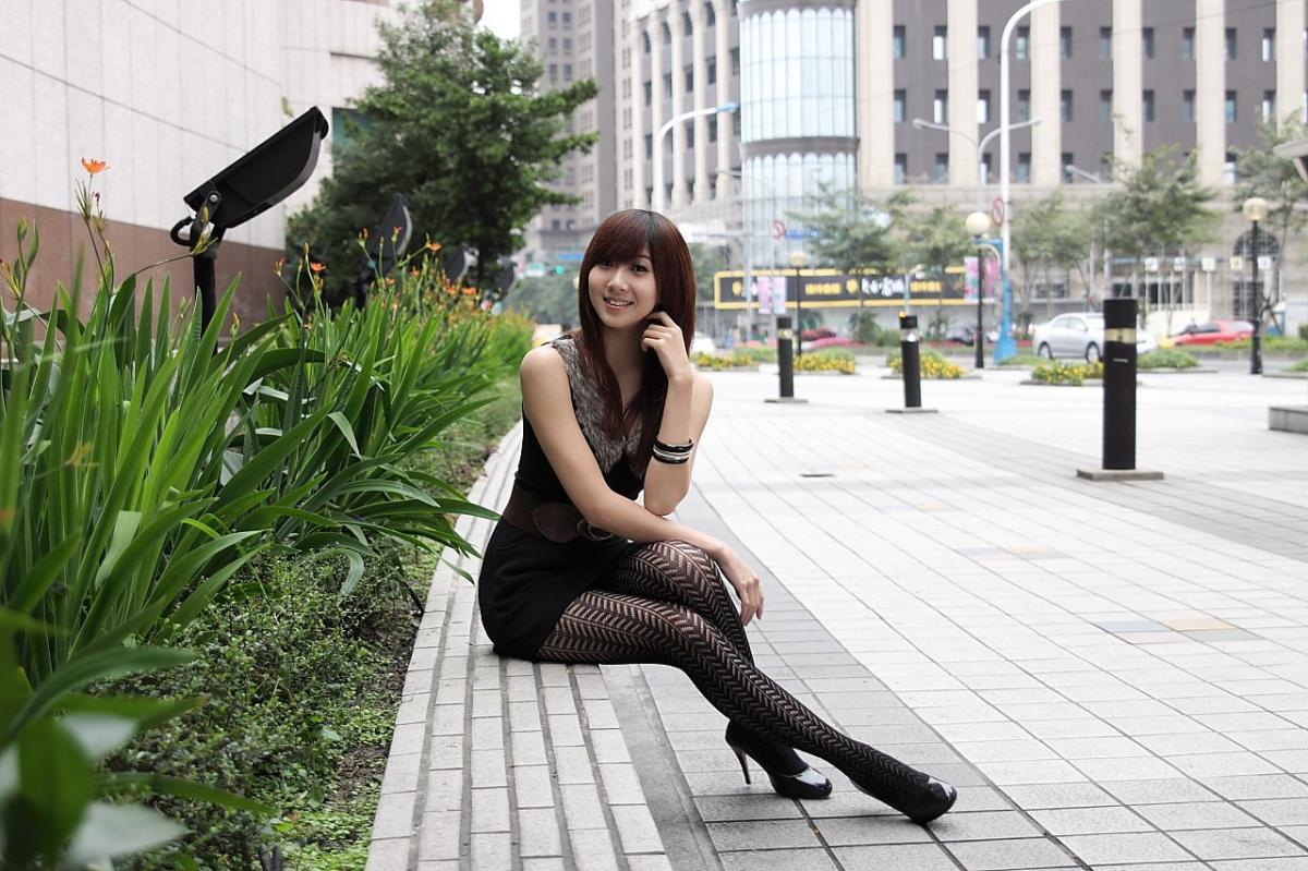 台湾清纯美女Angel《黑丝街拍图片》写真合集 写真